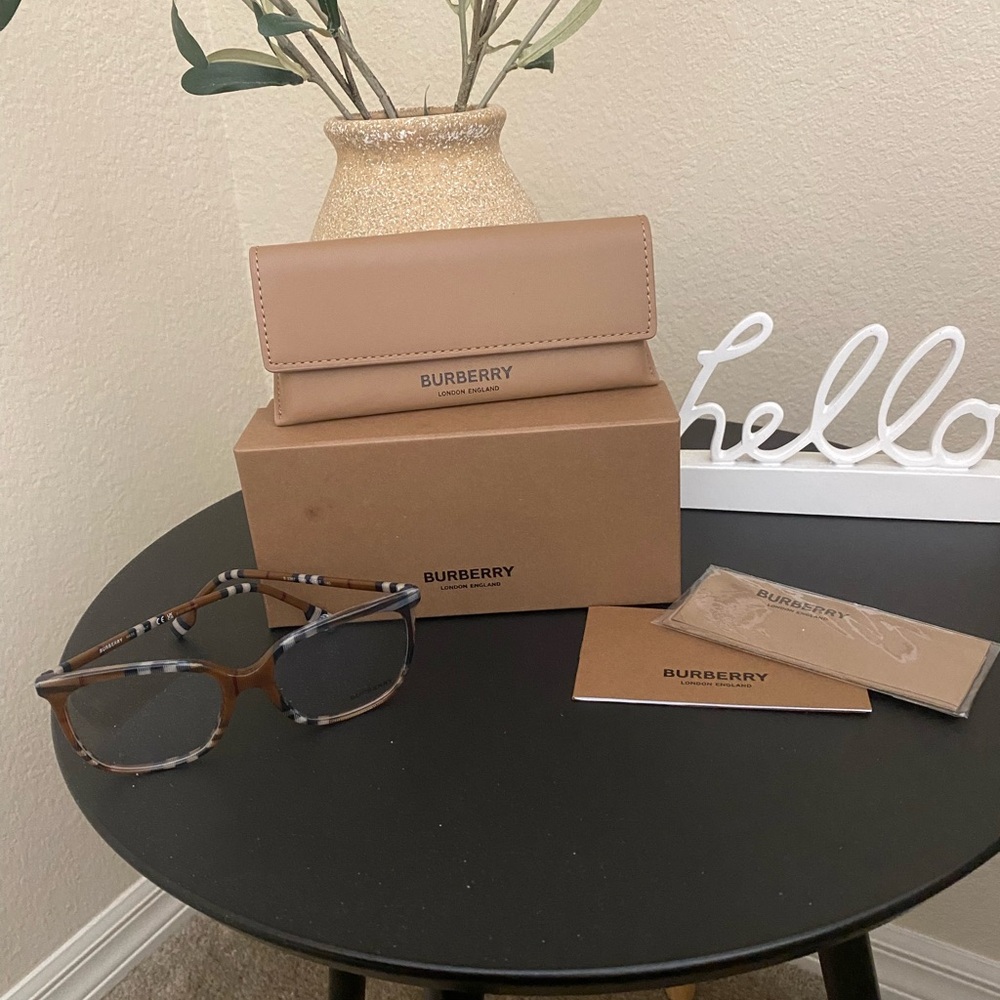 NEW BURBERRY BE2367 3966 Check Brown 54mm Eyeglasse Frames